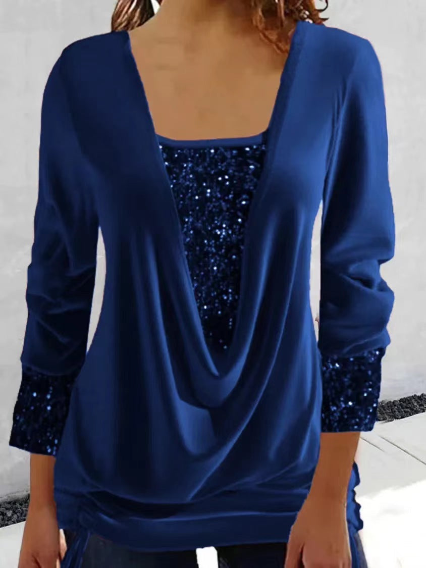 DELFINA I ELEGANTES BLUSE MIT PAILLETTEN