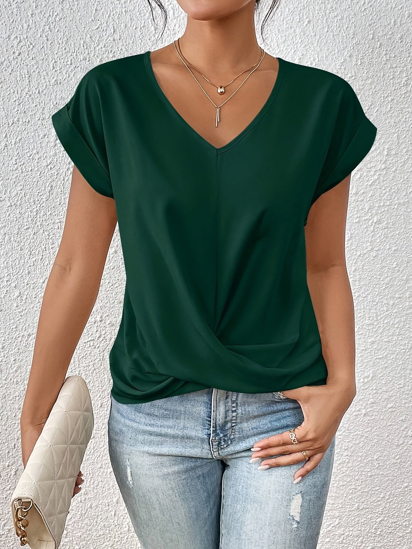 SANNE I LÄSSIGES V-HALS T-SHIRT