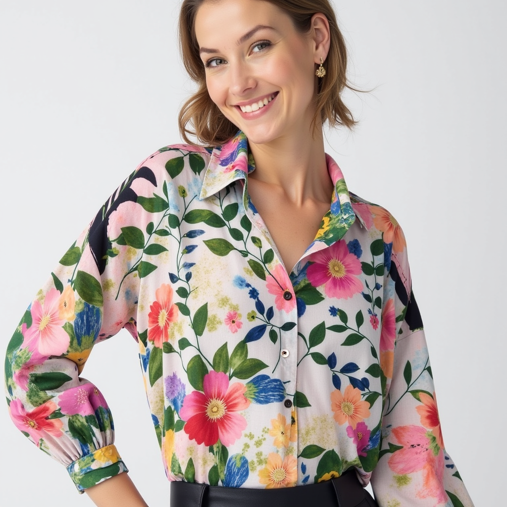 SERAPHINA I RETRO-BLUMENBLUSE