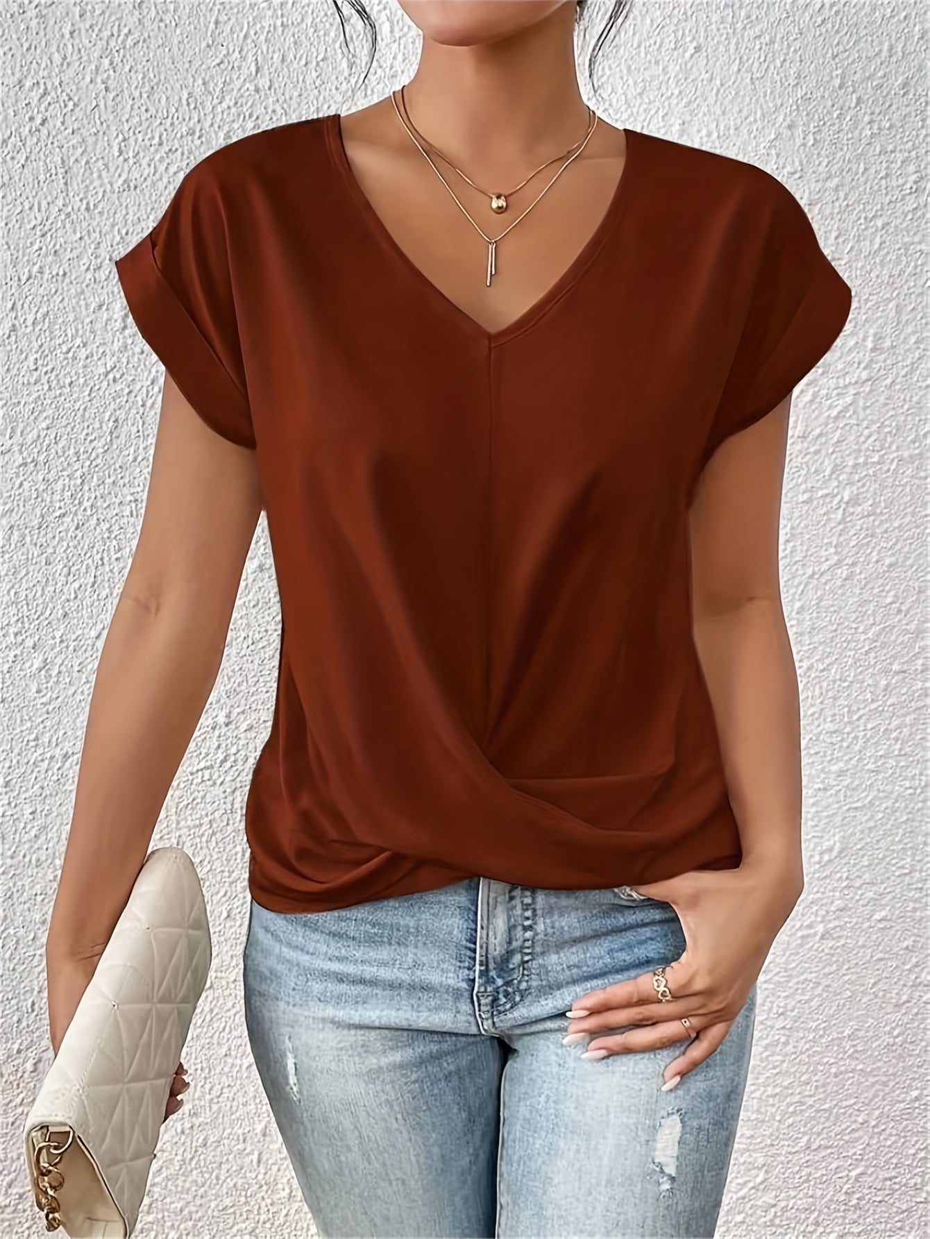 SANNE I LÄSSIGES V-HALS T-SHIRT