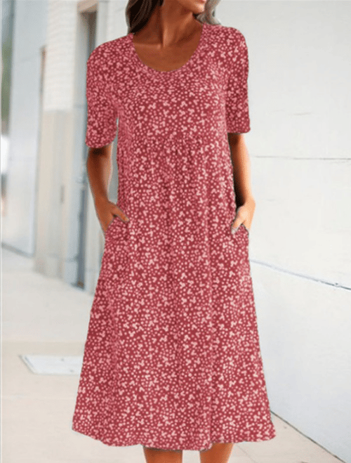 FENRIKE I RETRO-BLUMENKLEID