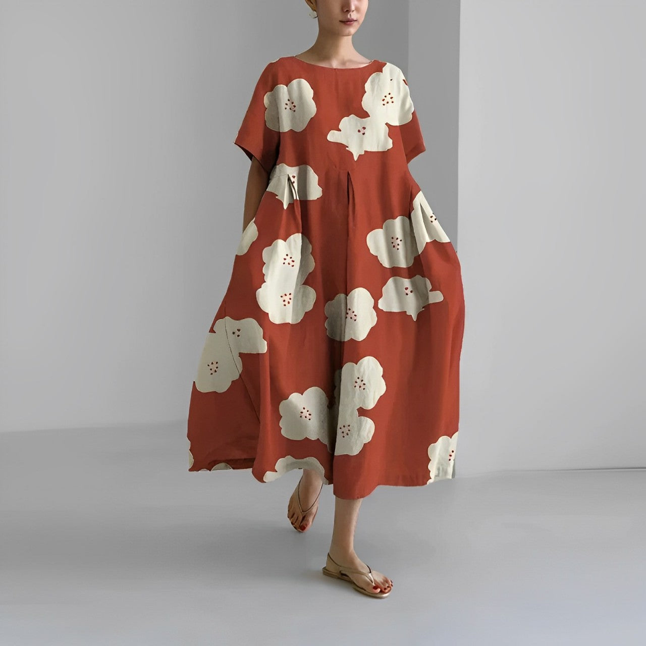 Isadora | Boho-Kleid Leichtes Blumenmuster, Fließendes Design