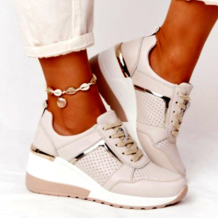 Leonie | Damen Wedge Sneakers – Bequeme Mesh-Sneaker mit Keilabsatz für den Alltag