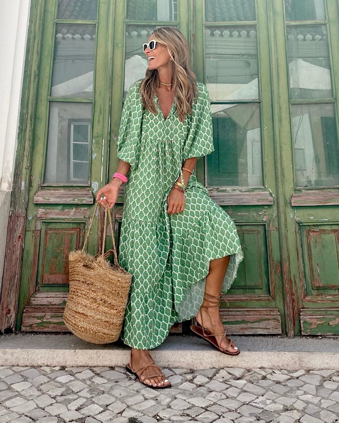 Tessa | Boho-Kleid Damen – Leichtes, Atmungsaktives Design, V-Ausschnitt