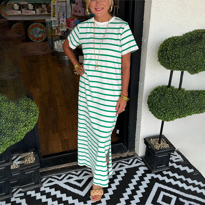 Sylvia | Maxikleid Leichtes Material mit Streifen für Sommer und Festlichkeiten