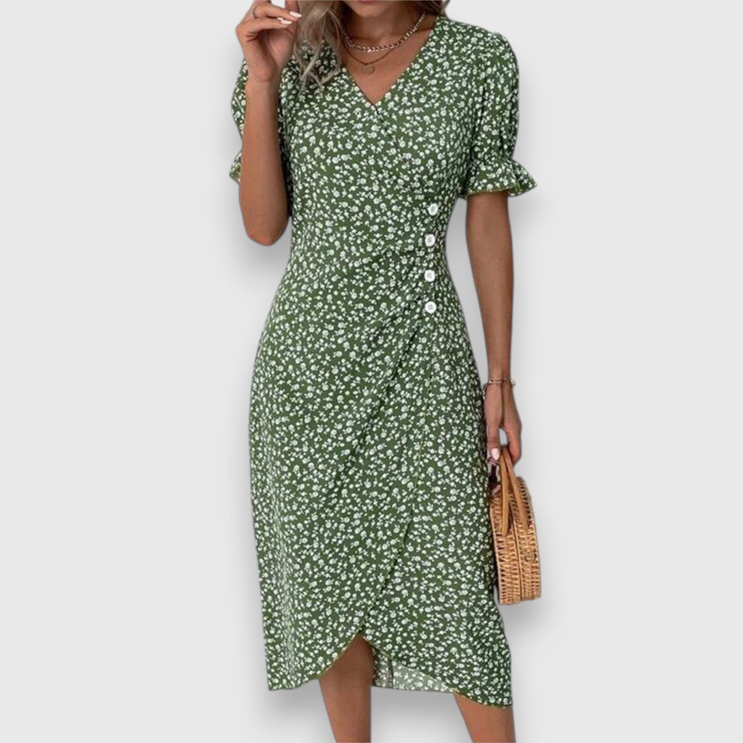 Franziska | Damenkleid Luftig, Verspielt, Elegantes Blumenmuster – Festliches Kleid für Hochzeitsgäste