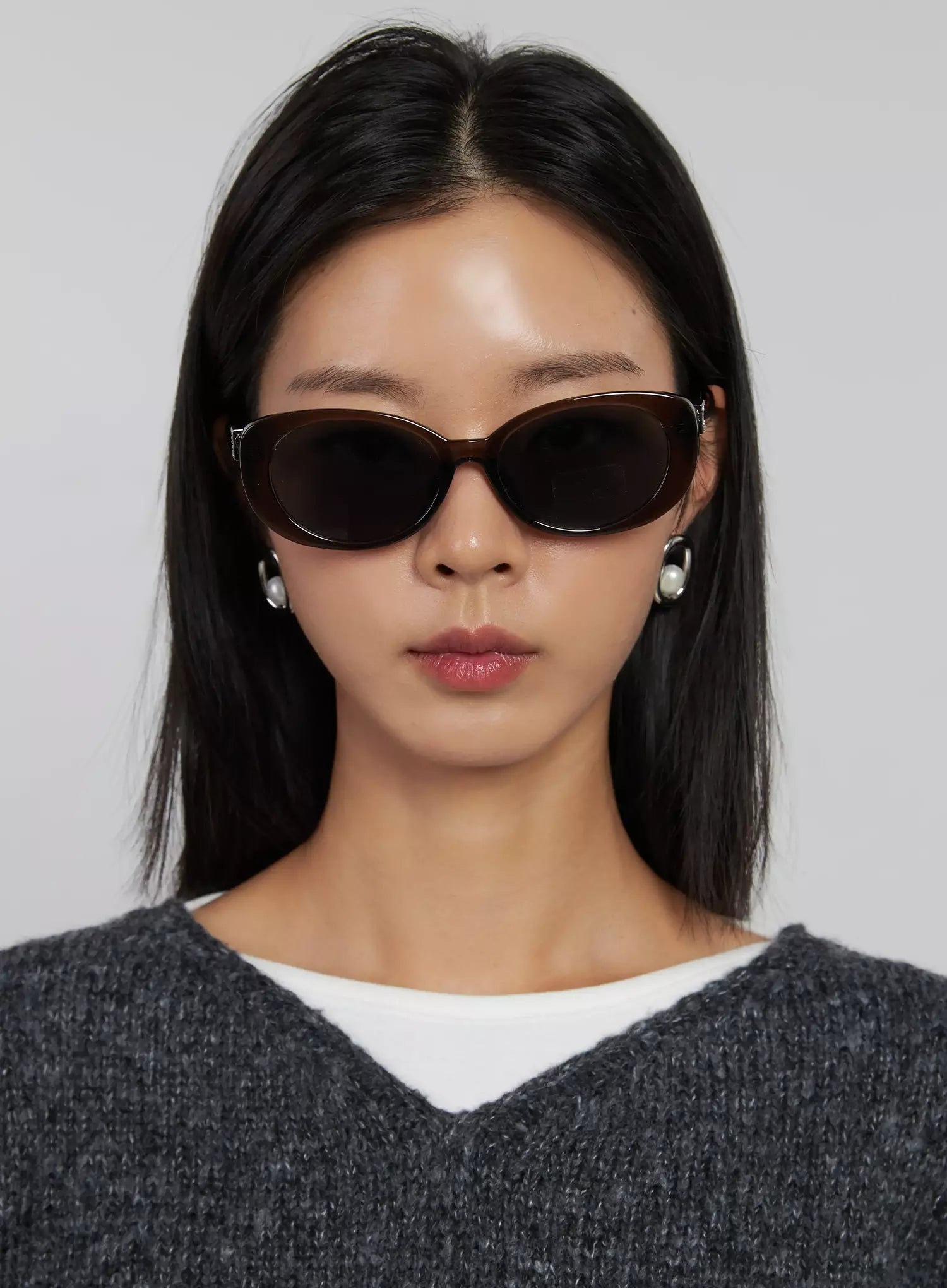 Jewel Slim Oval Fashion Sonnenbrille IJ508