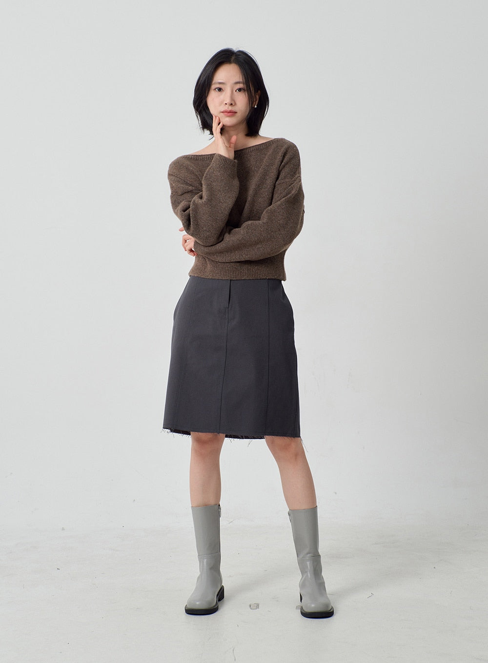 Mid-Calf Seitenreißverschluss Stiefel OJ300