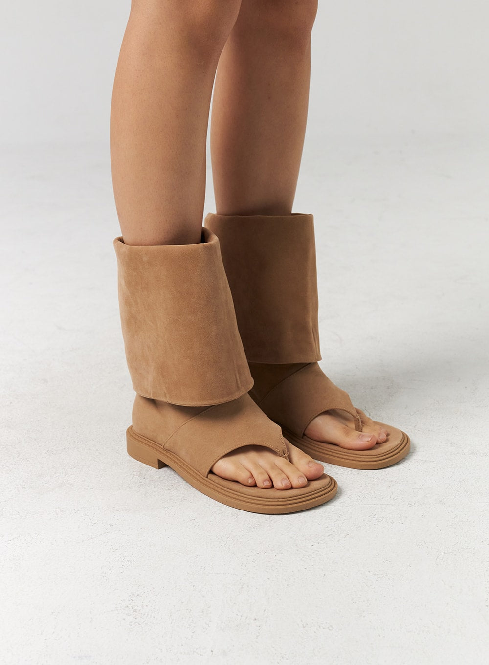 Ausschnitt Zehen Stiefel bis zur Wade CL310