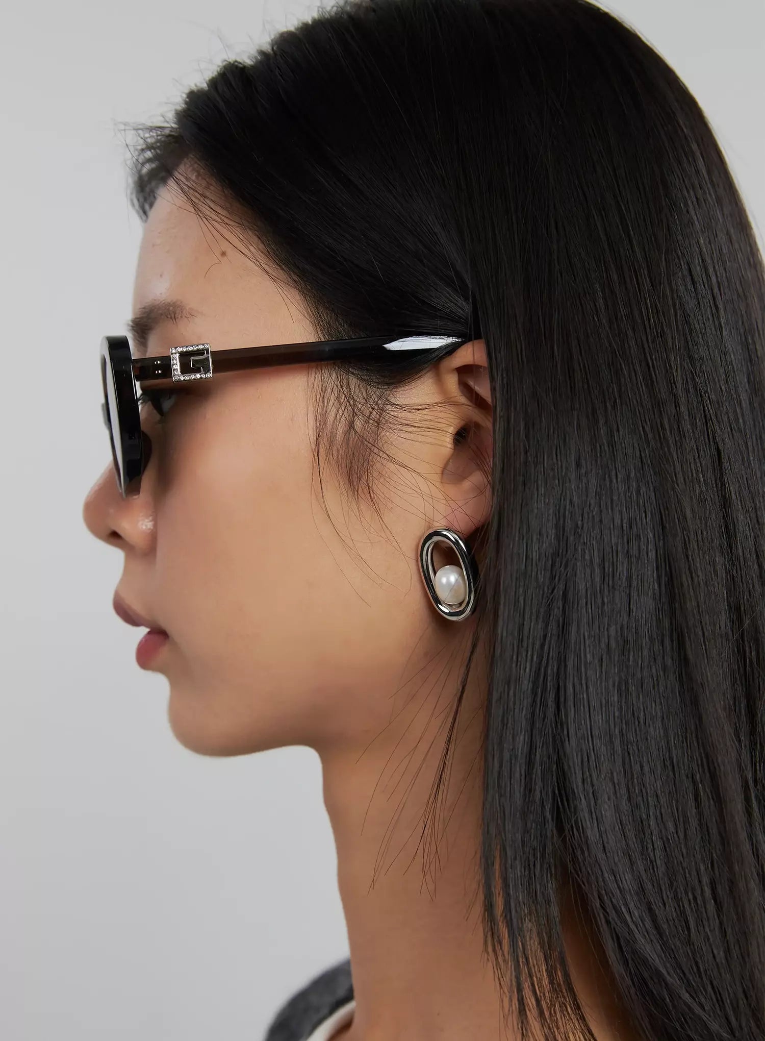 Jewel Slim Oval Fashion Sonnenbrille IJ508