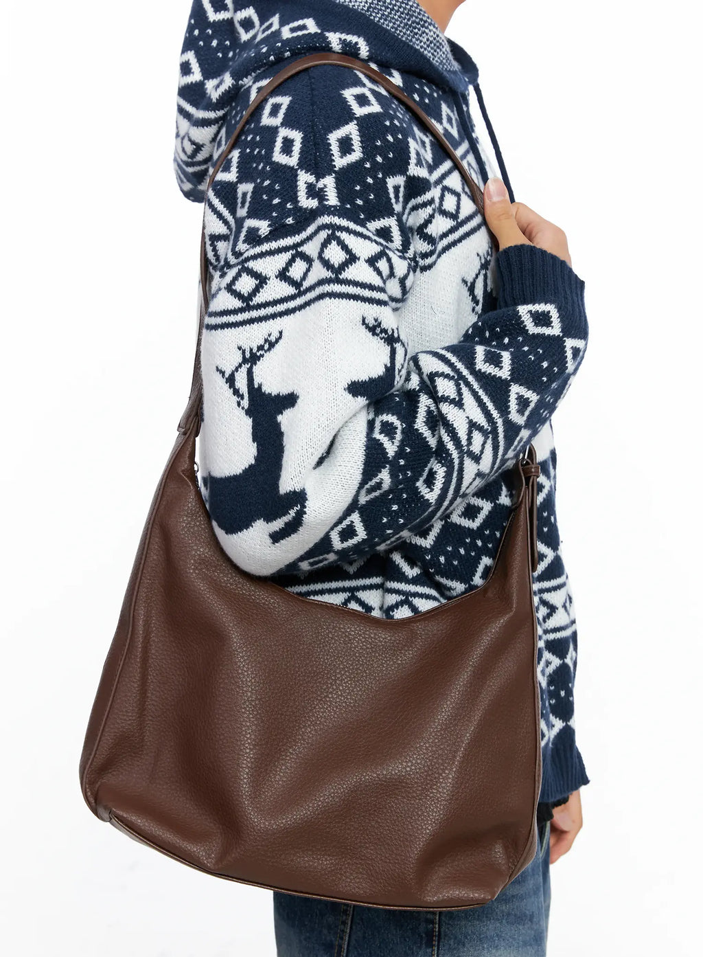 Klassische Kunstleder Schultertasche IO502
