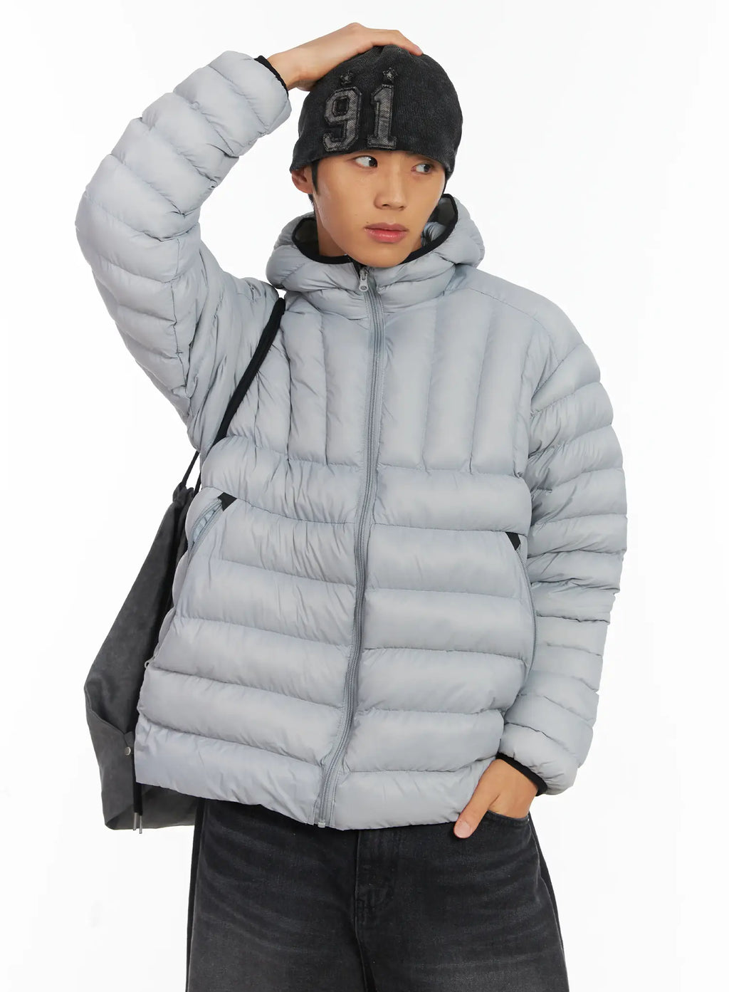 Herren gewaschene Denim Rippmütze ID511