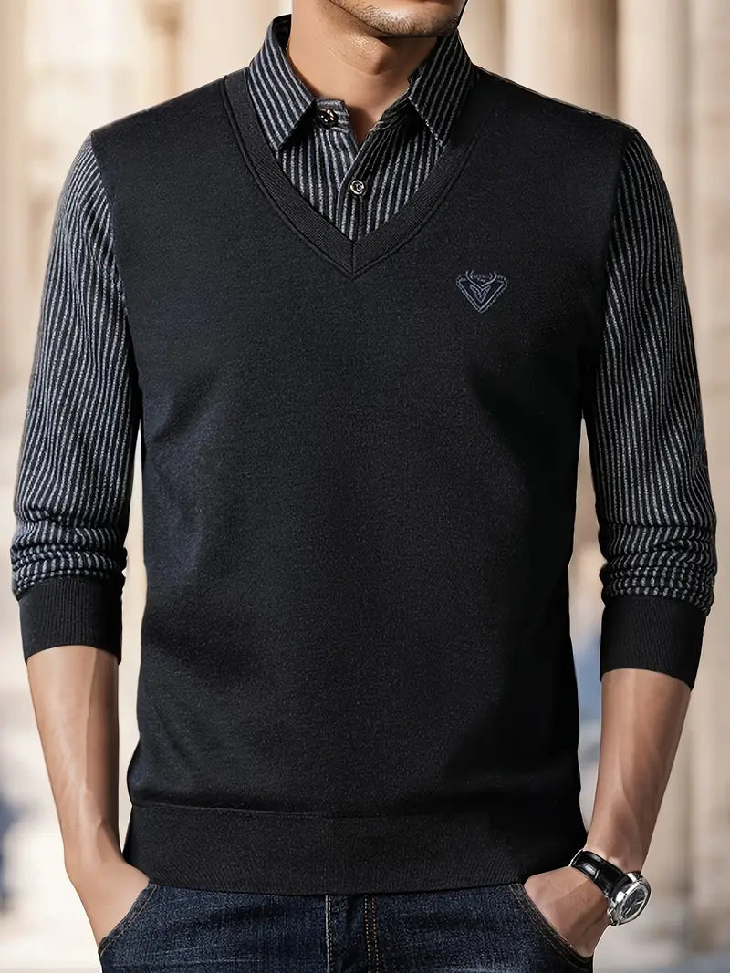 Leroy - Lässiger Pullover mit langen Ärmeln aus Strick