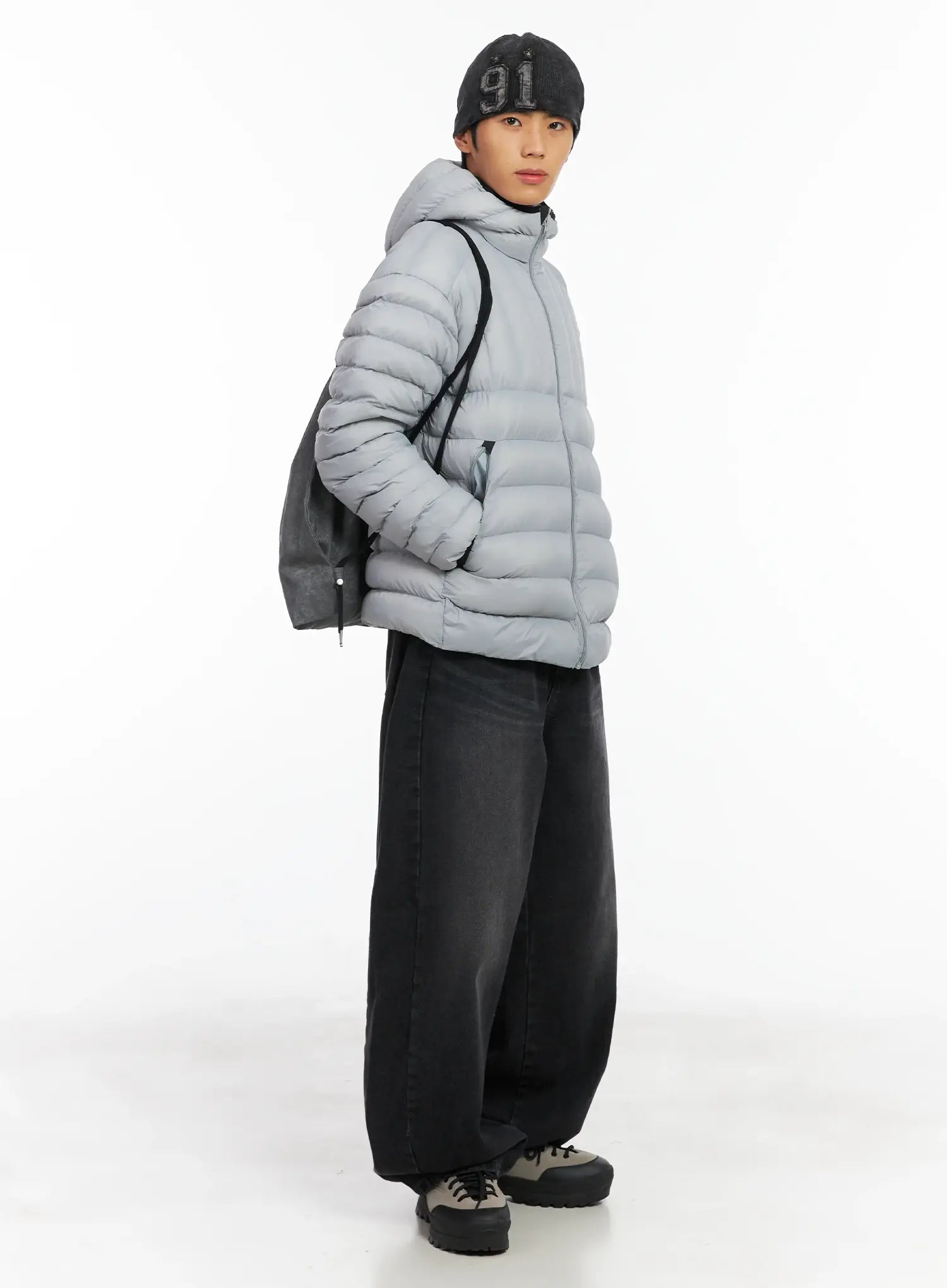 Herren gewaschene Denim Rippmütze ID511
