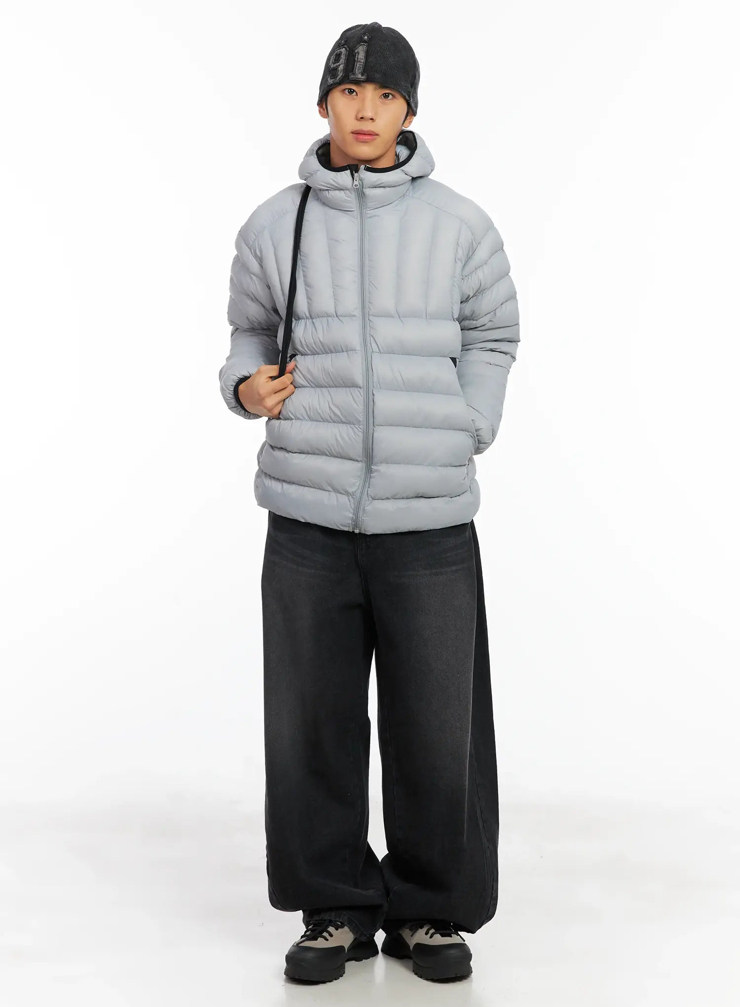 Herren gewaschene Denim Rippmütze ID511