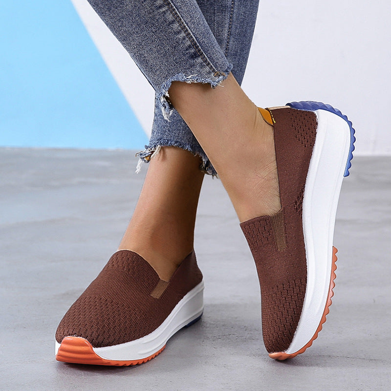 Schwarze Damen Komfort-Loafer – Atmungsaktives Mesh, Breite Passform