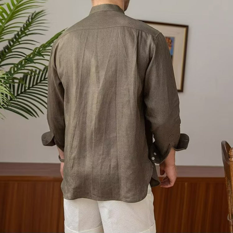 Teodor | Men's Vintage Button Pocket Cotton Linen Classics Shirt