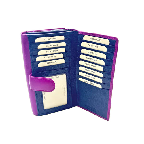 155 Damenbörse Fuchsia/Blau