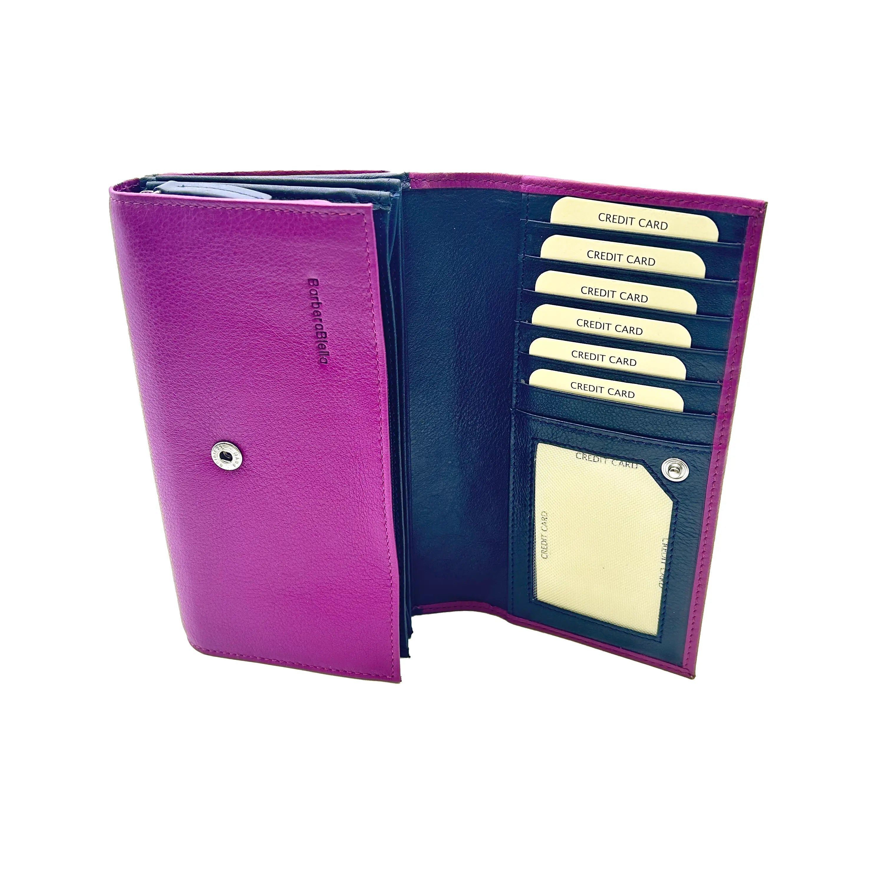 155 Damenbörse Fuchsia/Blau
