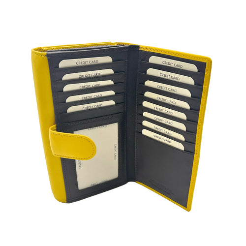 155 Damenbörse Gelb/Dunkelbraun