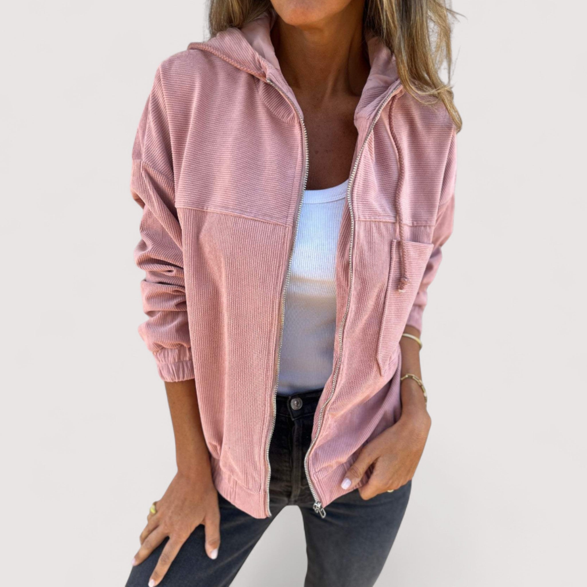 Marta Damen Cord-Kapuzenjacke – Lässig, Warm & Komfortabel