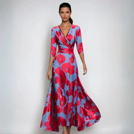 Irina | Maxikleid Florales Design, Elegant, Leicht und Atmungsaktiv für Sommer