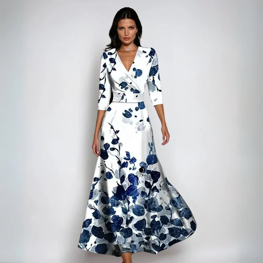 Irina | Maxikleid Florales Design, Elegant, Leicht und Atmungsaktiv für Sommer