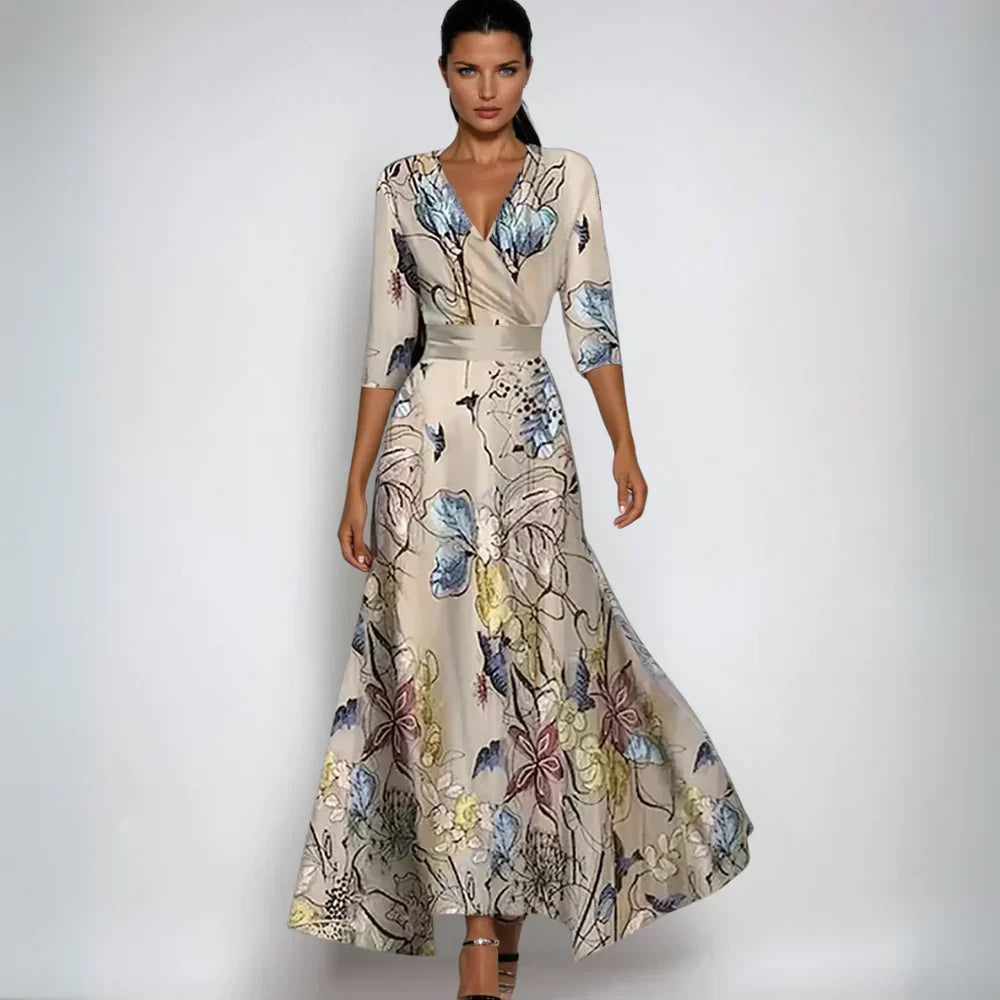 Irina | Maxikleid Florales Design, Elegant, Leicht und Atmungsaktiv für Sommer