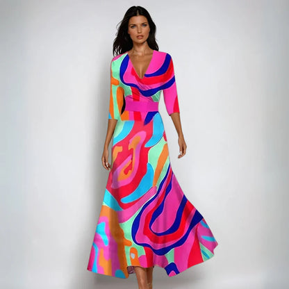 Irina | Maxikleid Florales Design, Elegant, Leicht und Atmungsaktiv für Sommer