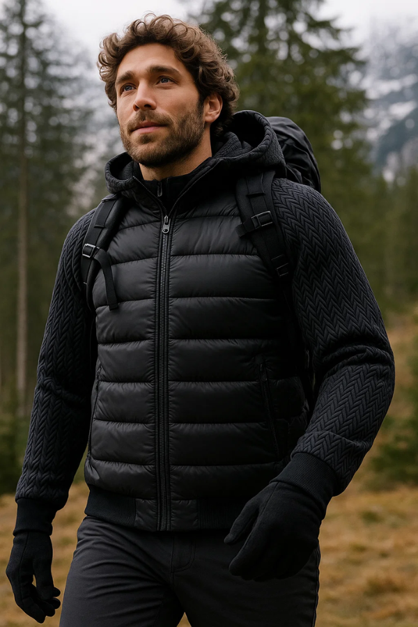 Kalen | Wattierte Herrenjacke mit Kapuze