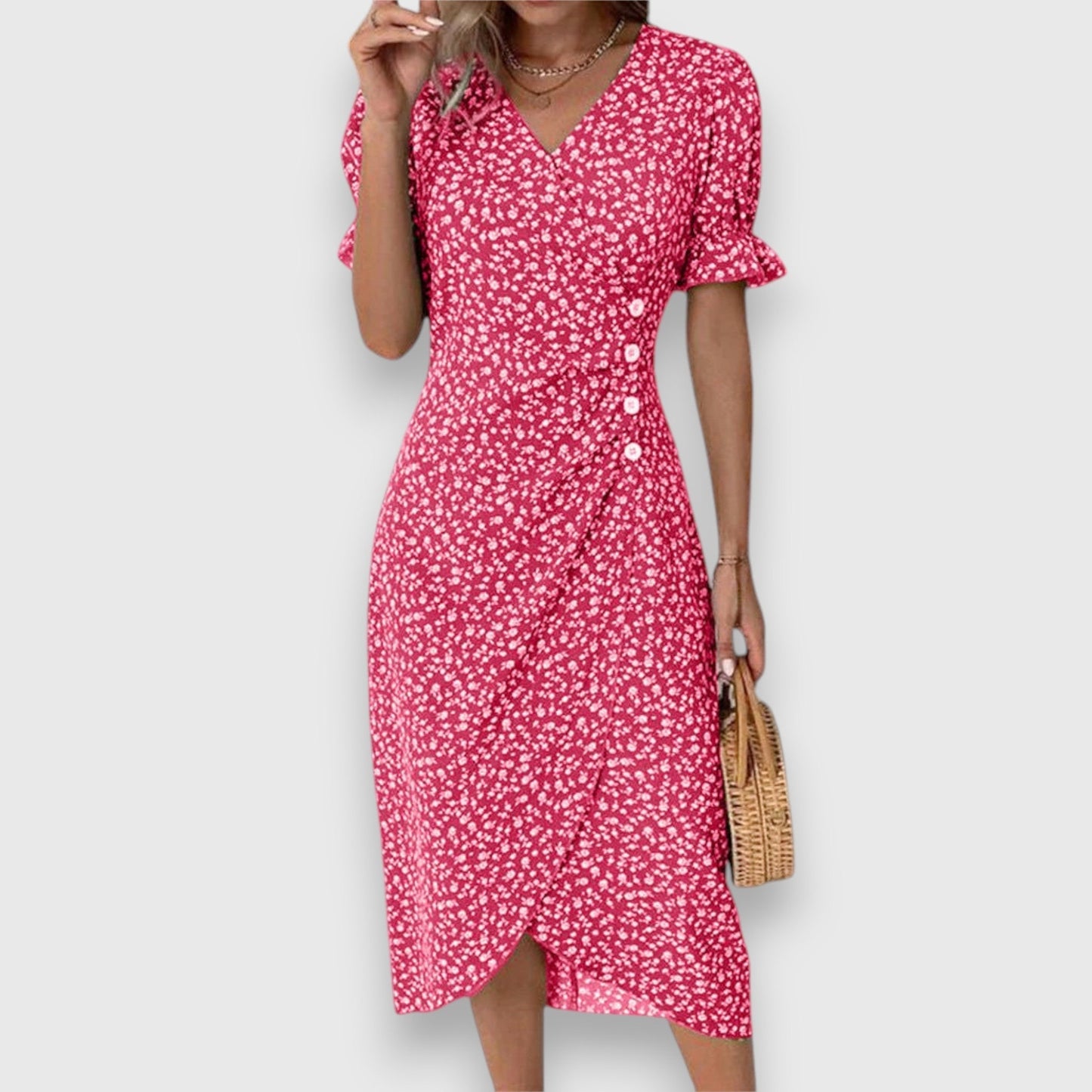Franziska | Damenkleid Luftig, Verspielt, Elegantes Blumenmuster – Festliches Kleid für Hochzeitsgäste