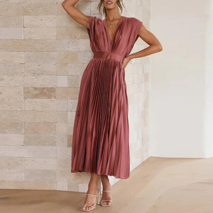 Adela™ | Elegantes Plissiertes Maxikleid