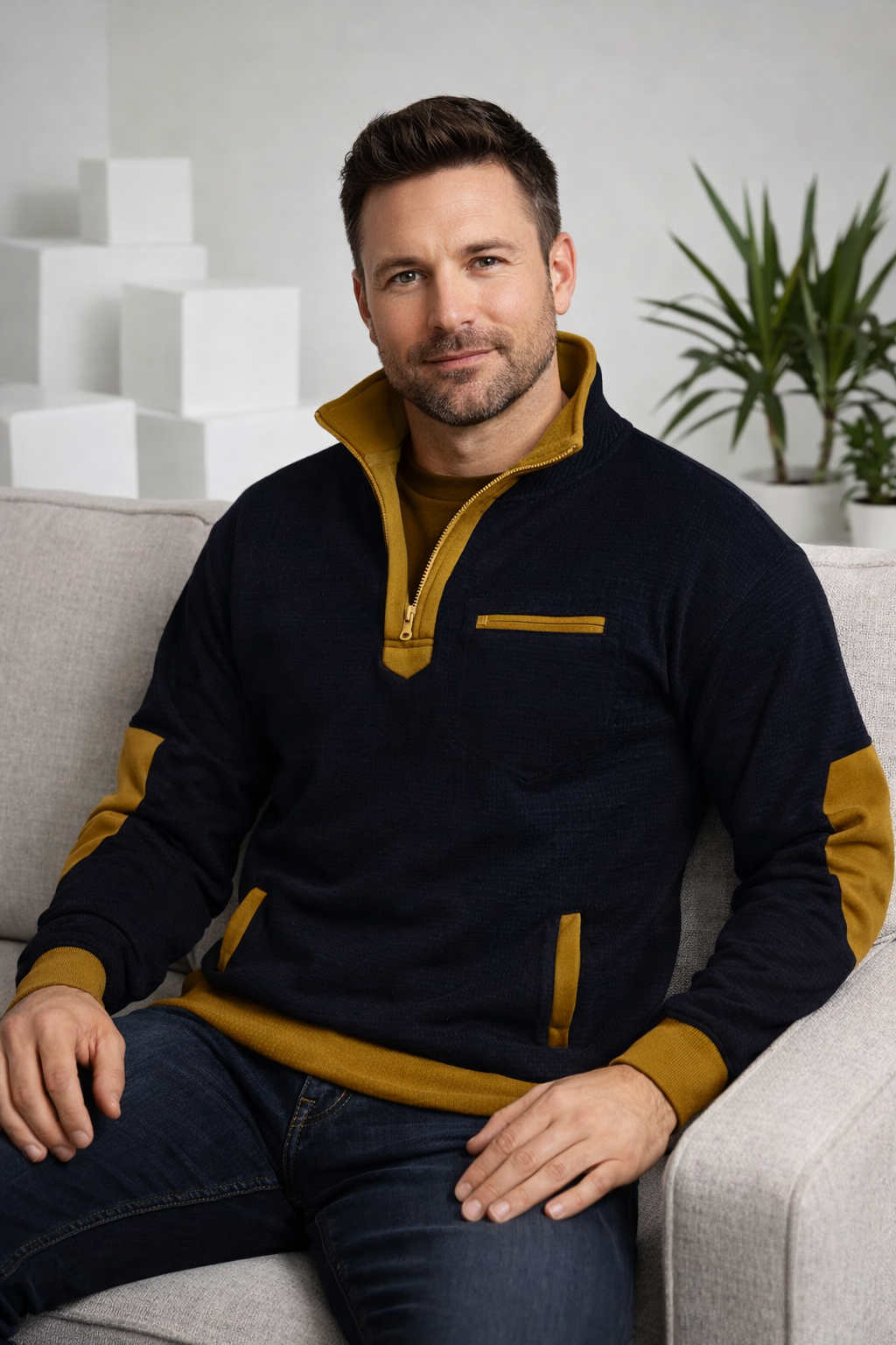 Kragen | Pullover mit Viertelreißverschluss
