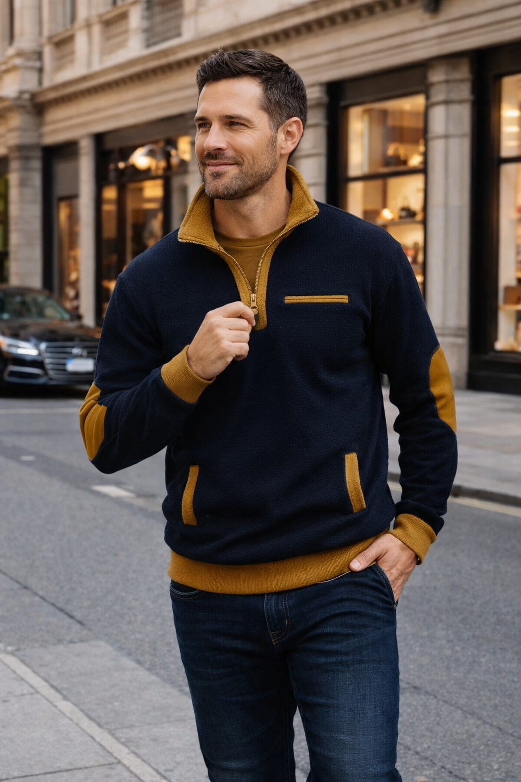 Kragen | Pullover mit Viertelreißverschluss