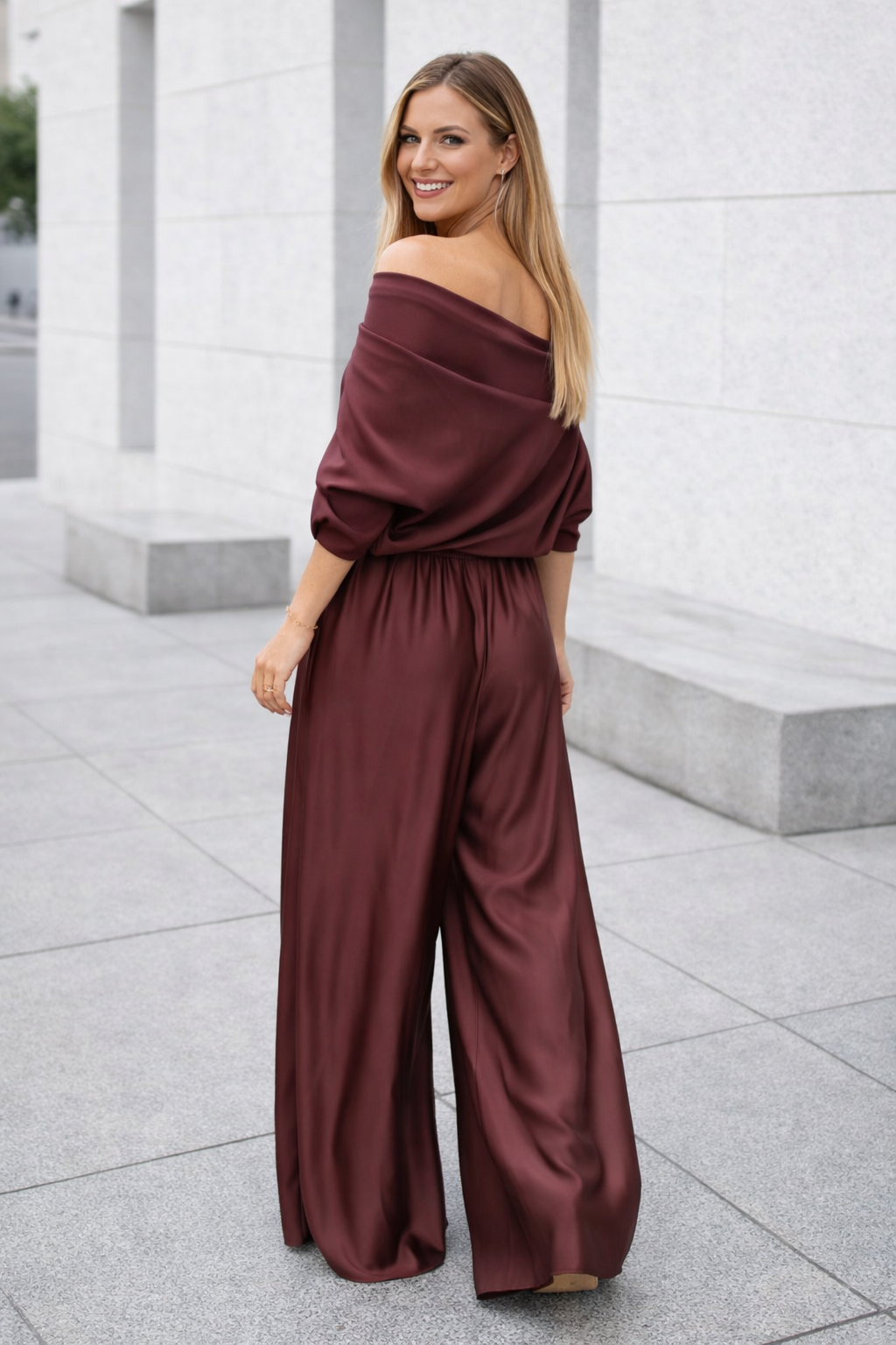 Nysa | Satinhose und Bluse Set