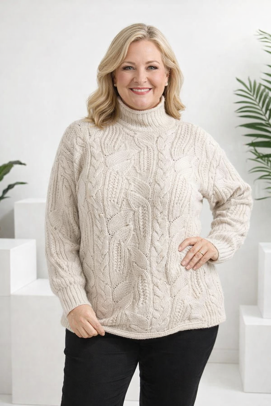 Damenkleid Timea – Eleganter V-Ausschnitt und lockere Passform