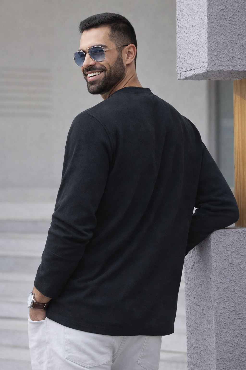 Brogan | Langärmliges Henley-Shirt mit bequemer Passform