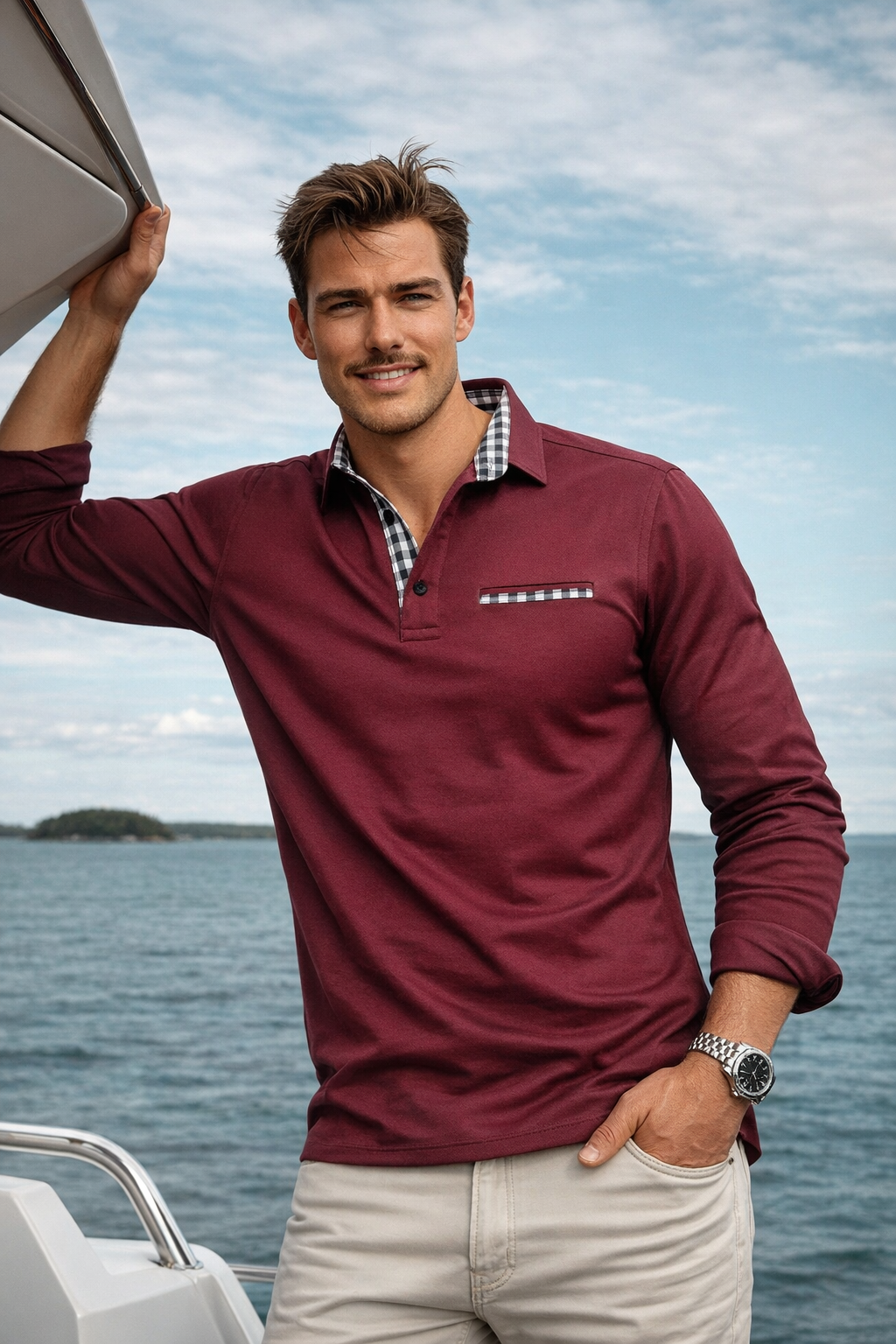 Herren Langarm-Poloshirt – Luxus, Stilvoll & Komfortabel