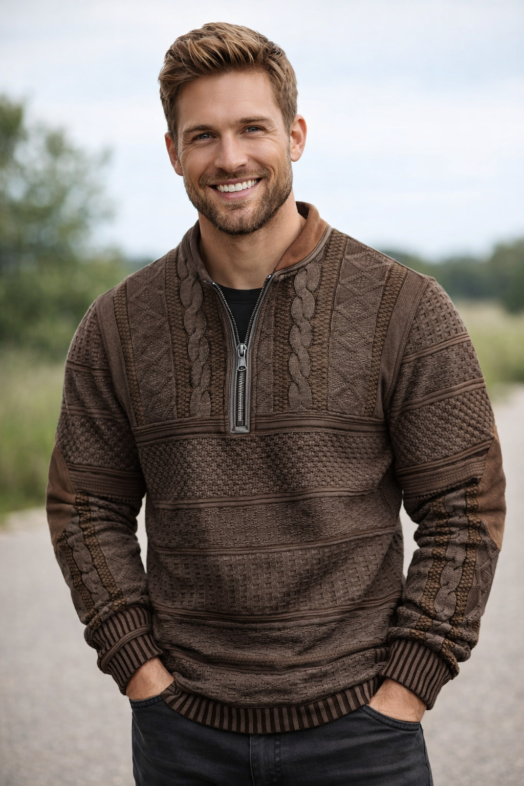 BOSSHARD | Strickpullover mit Reißverschlussdetail