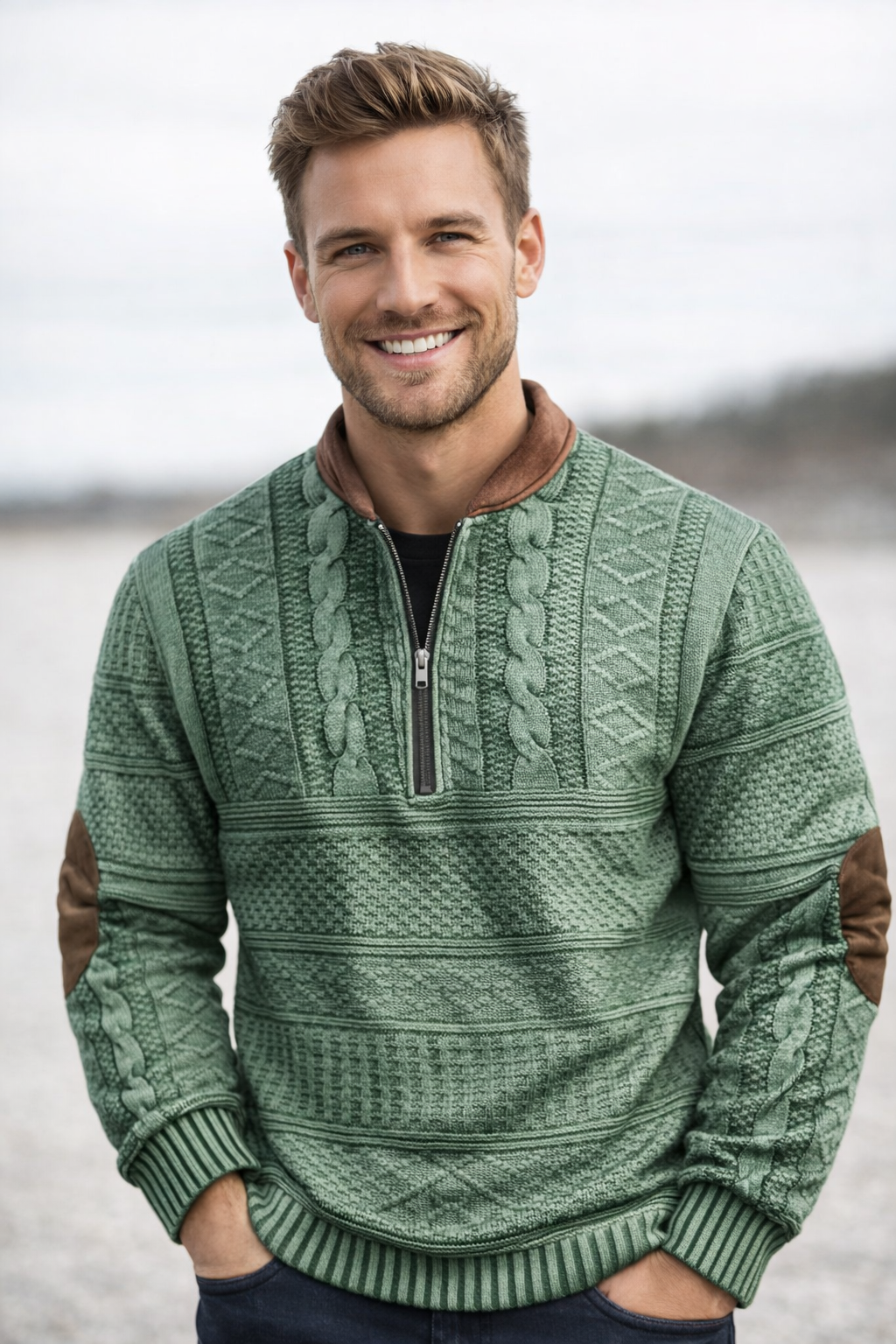 BOSSHARD | Strickpullover mit Reißverschlussdetail
