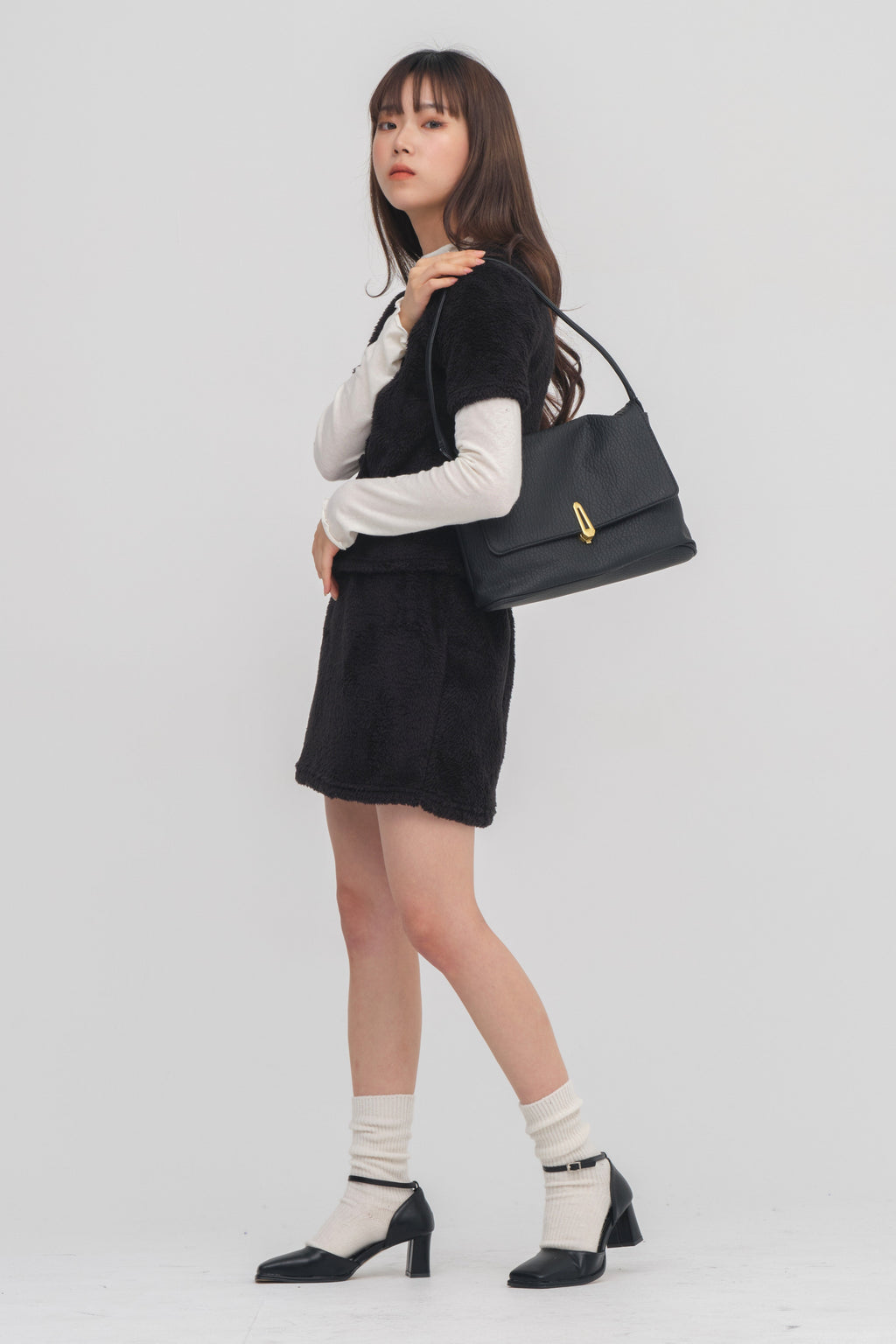 Quadratische Mary Jane Mid Heels