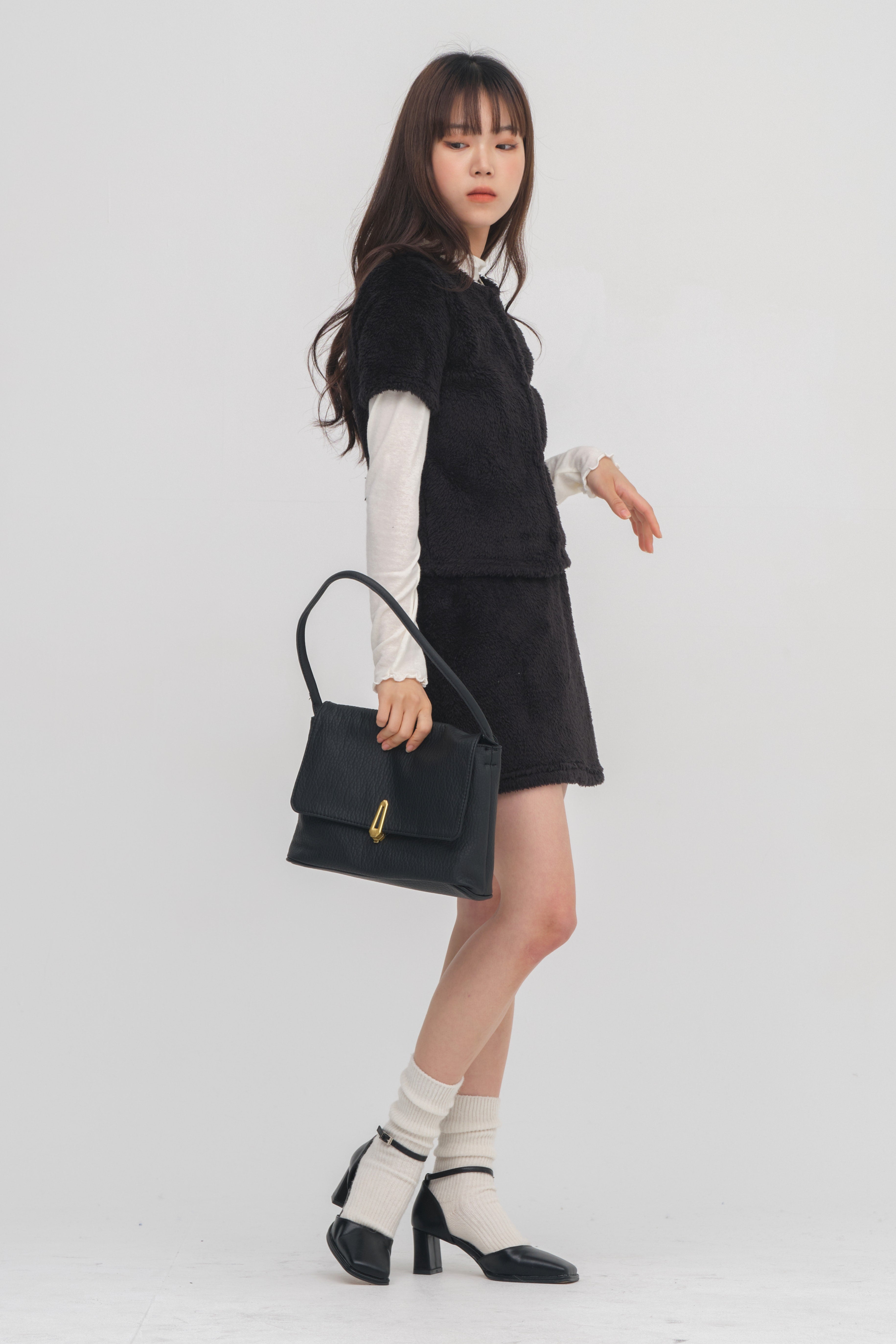 Quadratische Mary Jane Mid Heels