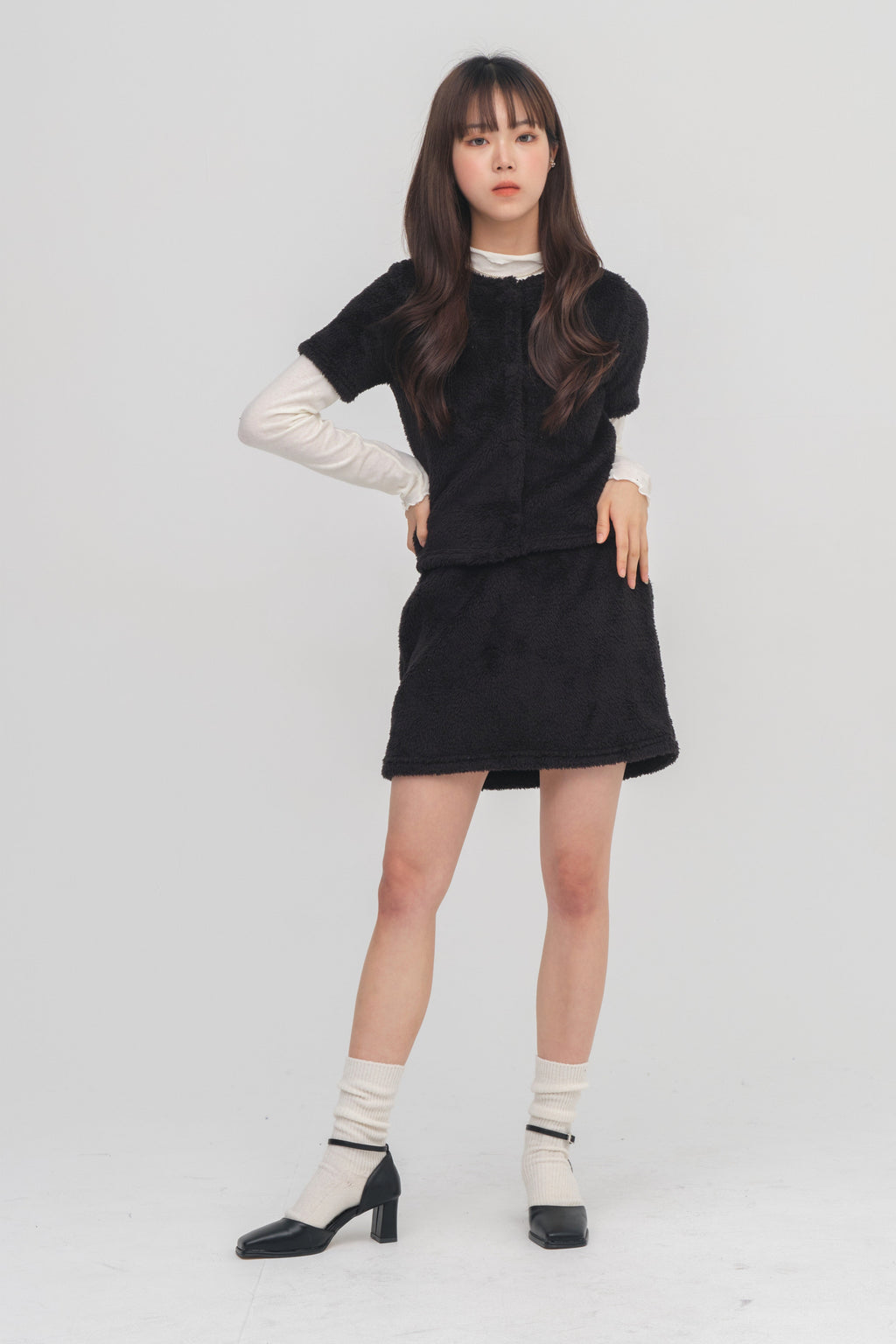 Quadratische Mary Jane Mid Heels