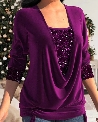 DELFINA I ELEGANTES BLUSE MIT PAILLETTEN