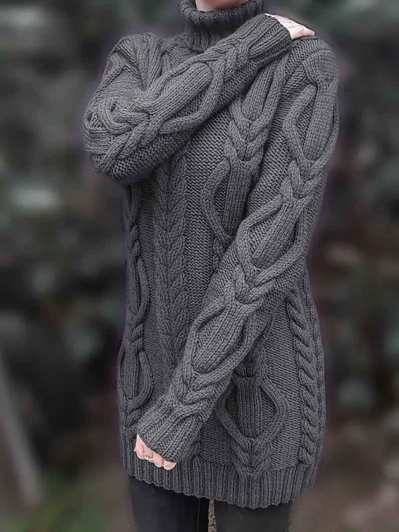 Narda Damen Rollkragen Kleid
