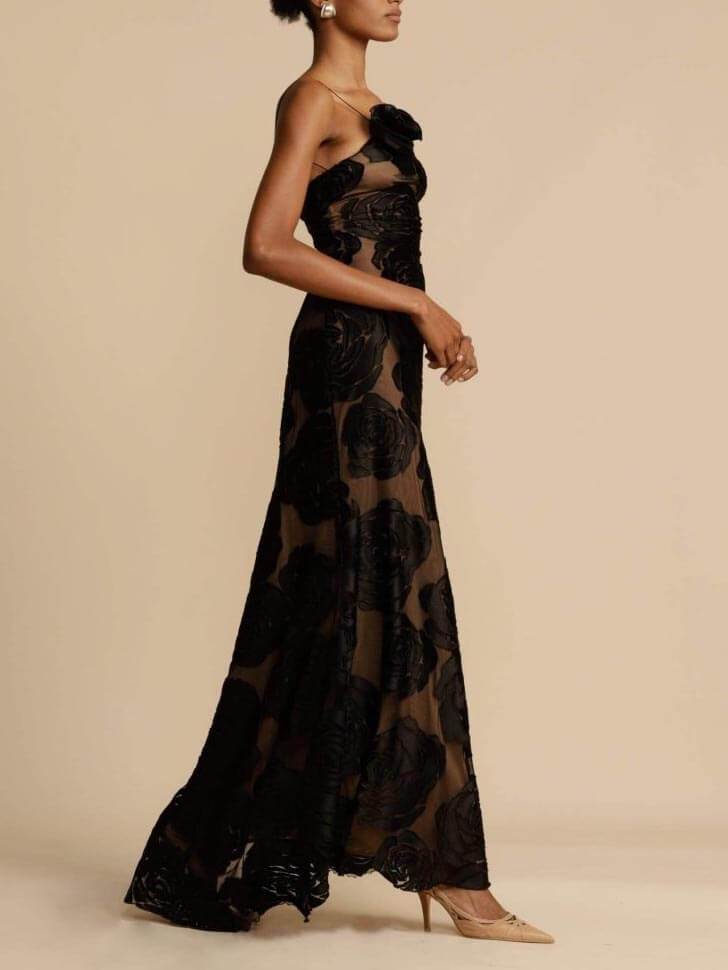 Maxikleid mit Flammen Blumenmuster