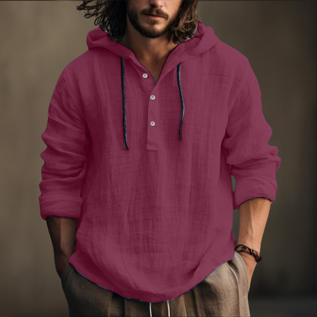 Bradley | Elegantes Langarm Hemd Mit Kapuze