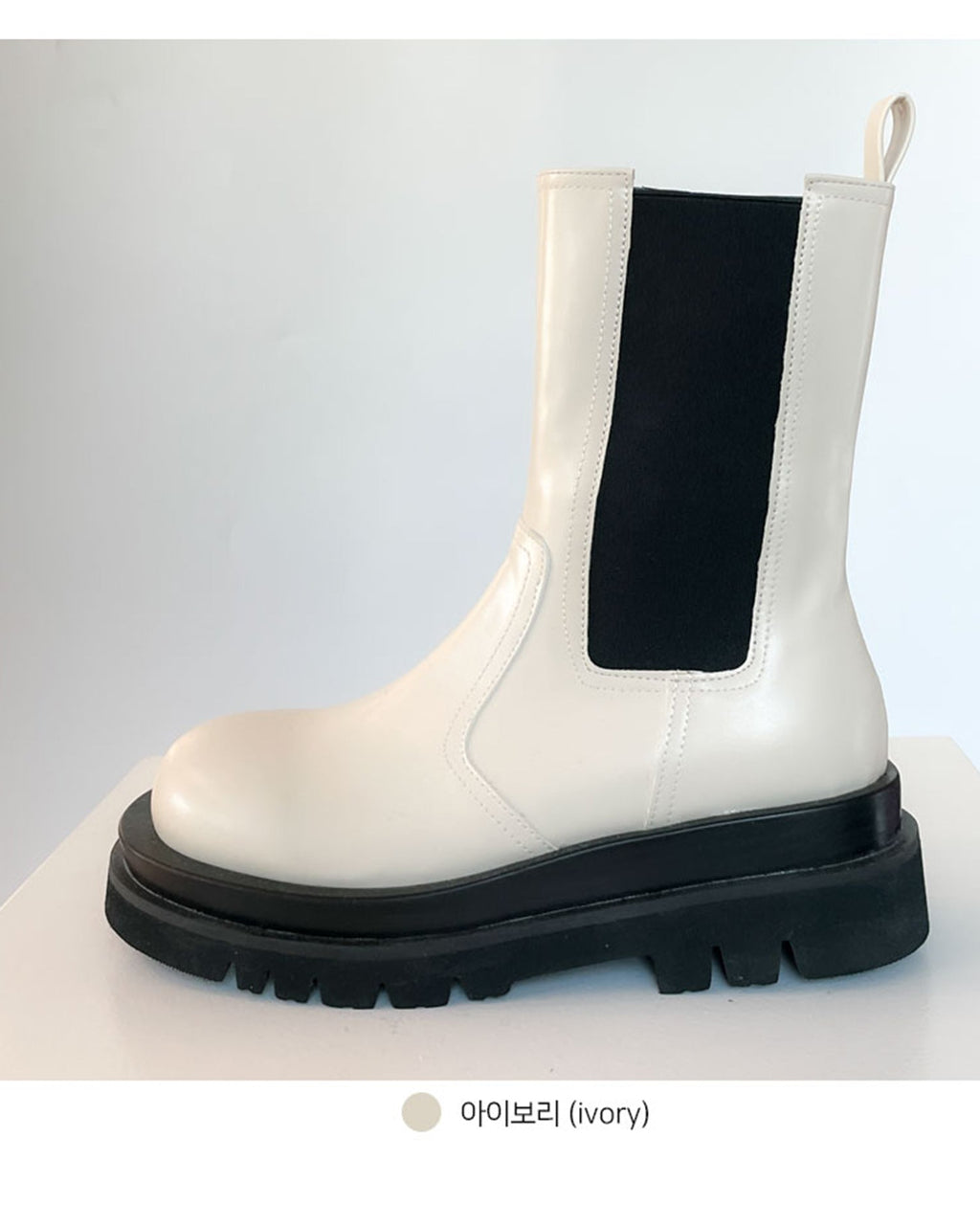Elastische Keil-Ankle-Zipper-Stiefel CJ305