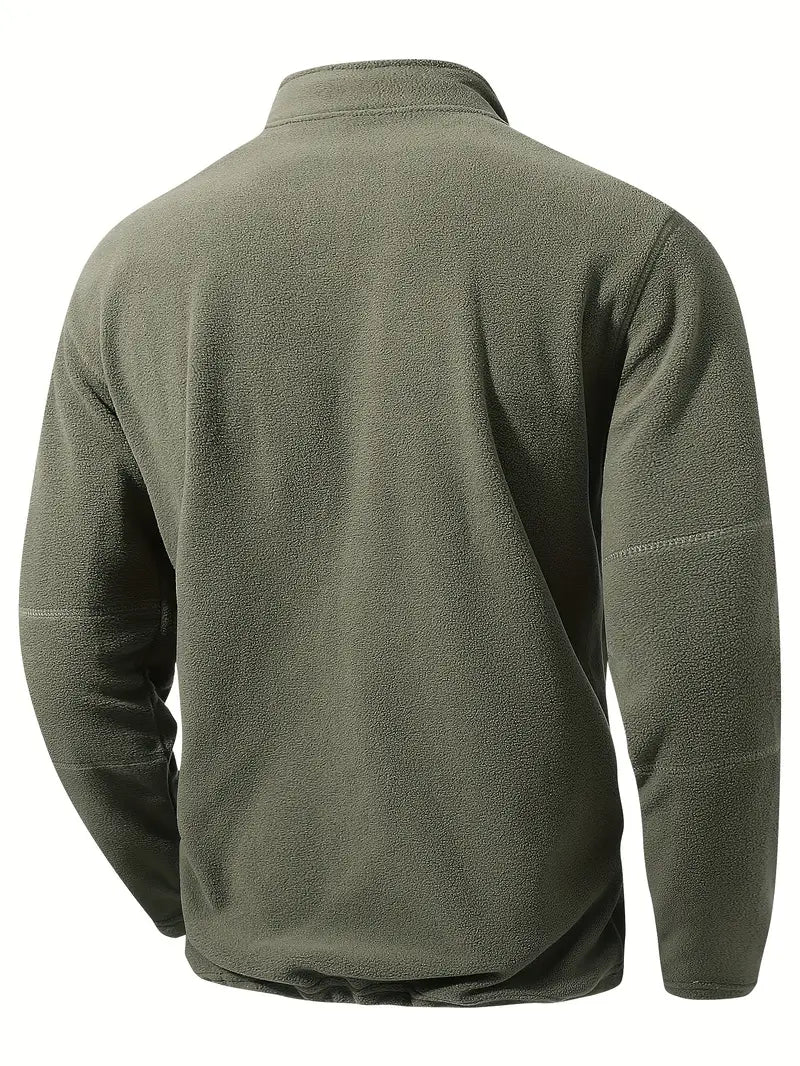 Herren Sweatjacke – Halber Reißverschluss, Stehkragen & Bequem