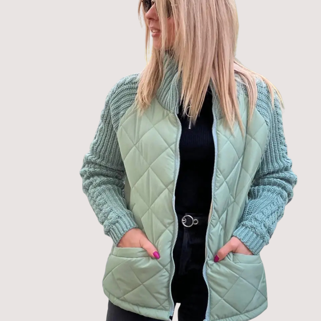Damen Strickjacke – Patchwork-Design, Lässig & Bequem